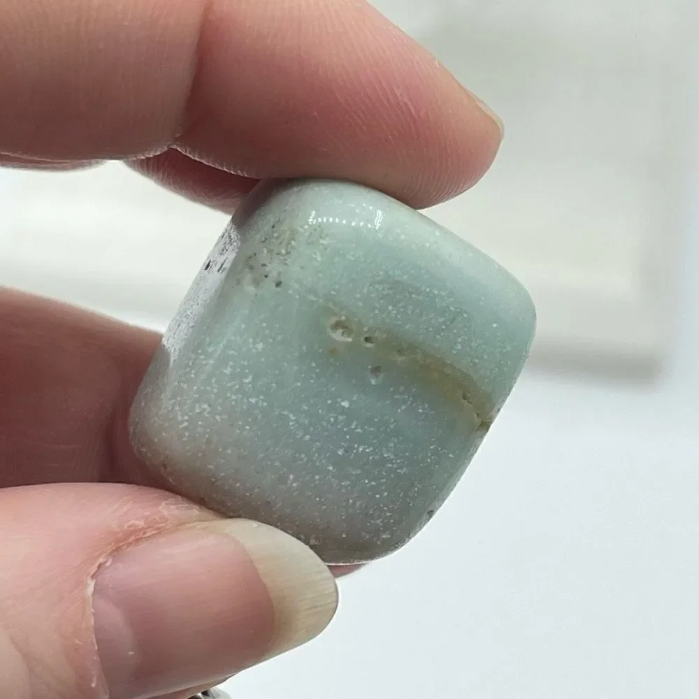 Amazonite tumble keychain key ring pendant chain NEW hand crafted luck fortune l